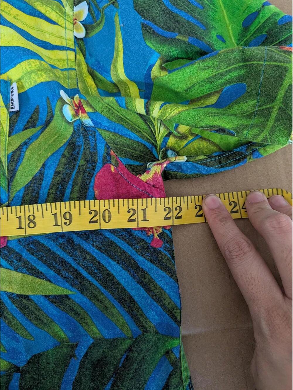 Empyre Shirt Mens Large Blue Hawaiian Tropical Floral Button Front Short Sleeve - Picture 6 of 10